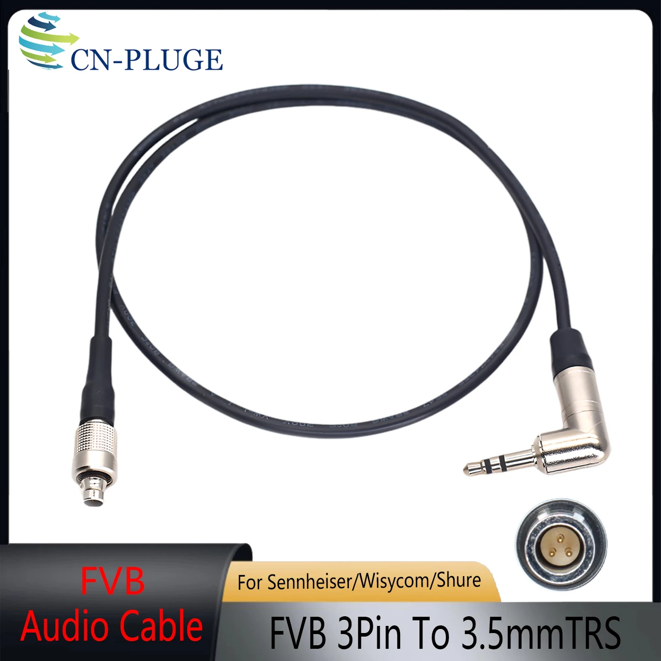 3.5mm TRS to FVB.00 3Pin Audio Cable For Sennheiser SK300 Wisycom MTP30 MTP40 Zaxcom ZMT Wireless Transmitter Microphone Line