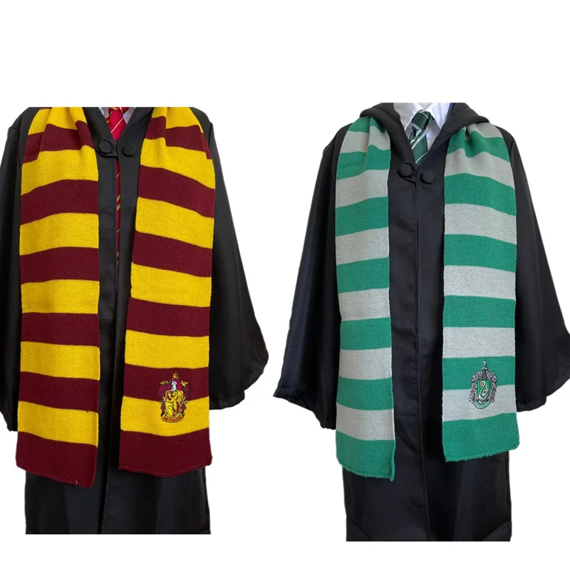 Halloween 4 Colors Harris Scarf Hogwarts Slytherin University Emblem Gryffindor Scarfs Cosplay Accessories Gift Prop Party