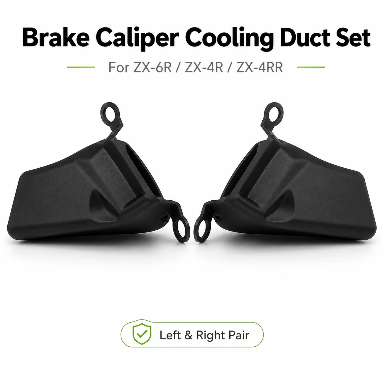 Motorcycle Front Brake Caliper Cooling Air Duct Radiator Cover for Kawasaki ZX-6R ZX-4R ZX636 Black Compatible Motorcycle Parts