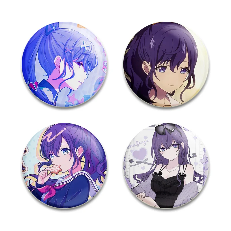 Project SEKAI HD Print Badge Yoisaki Kanade Cartoon Round Display Lapel Pins Jewelry Handmade Brooches for Gift Accessory