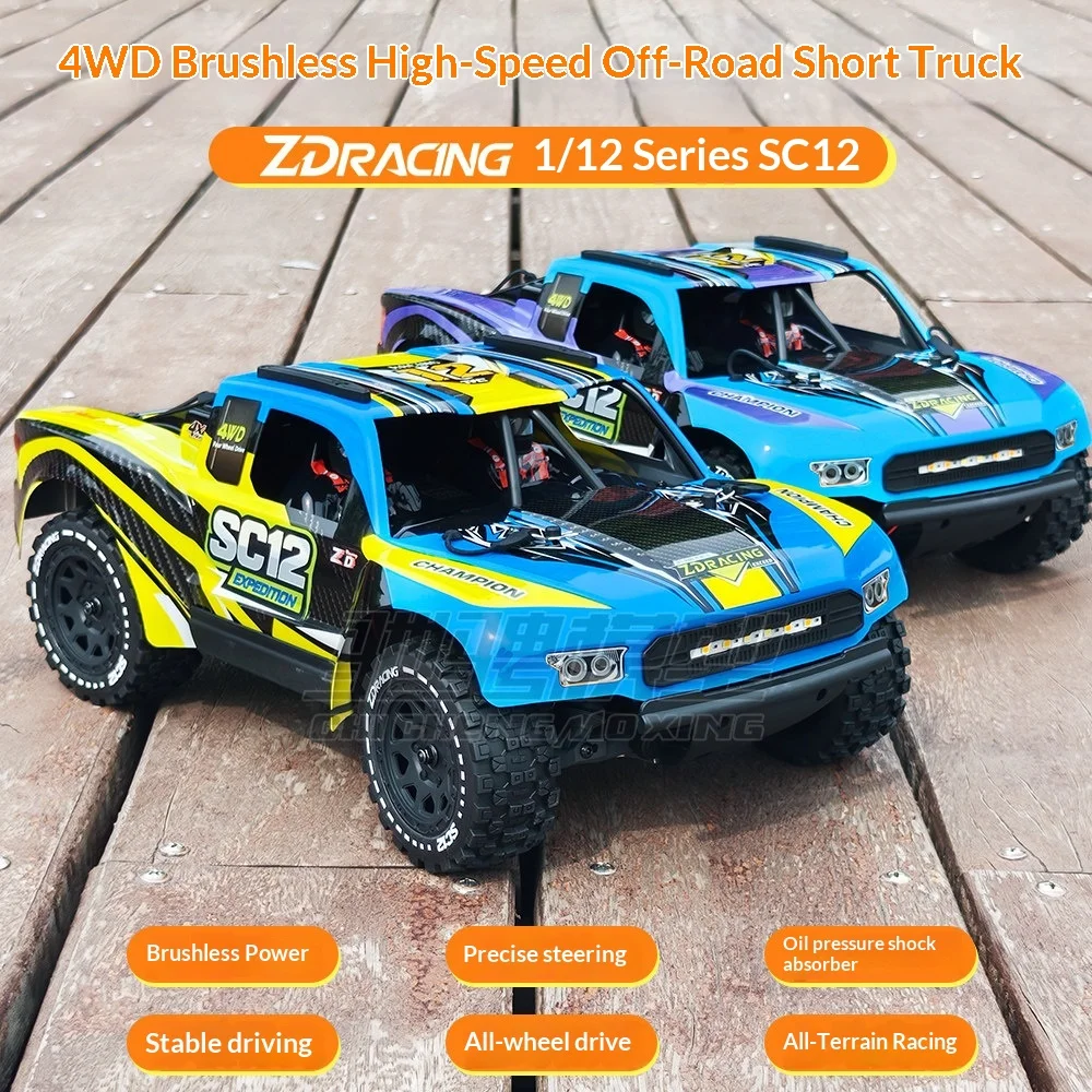ZD Racing Rc Remote Control Car Sc12 1/12 4Wd Brushless Short Course Truck High Speed Off Road Electric Vehicle For Adult Hobby