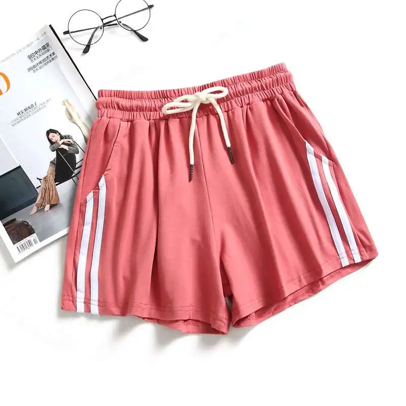 orts Esportivos Fs de Verão Soltos e Casuais em Seda Leiteira, Crimento Três Quartos, Calças de Fibra de Poliéste...