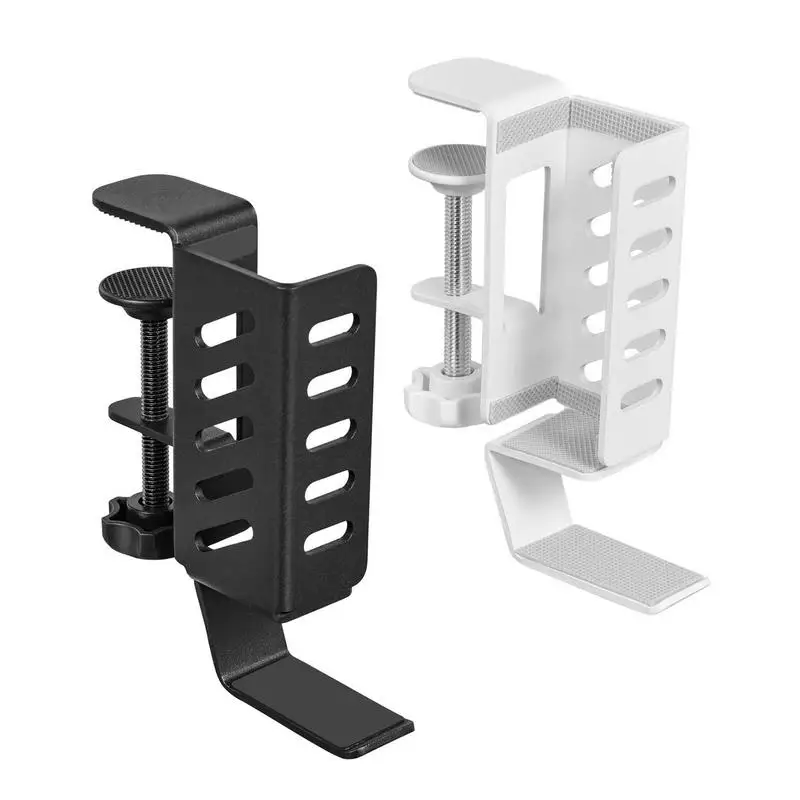 

Desk Side Vertical Laptop Holder No-Drill Vertical Laptop Organizer Rack For Side Desk Heat Dissipation Desktop Organization
