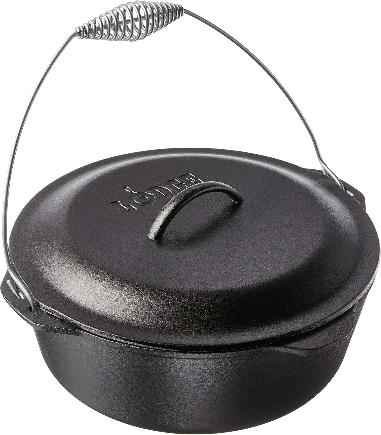 

9 Quart Pre-Seasoned Cast Iron Dutch Oven with Lid - Wire Bail Handle for Easy Transfer - Use in Oven, Stove, Grill or Campfire