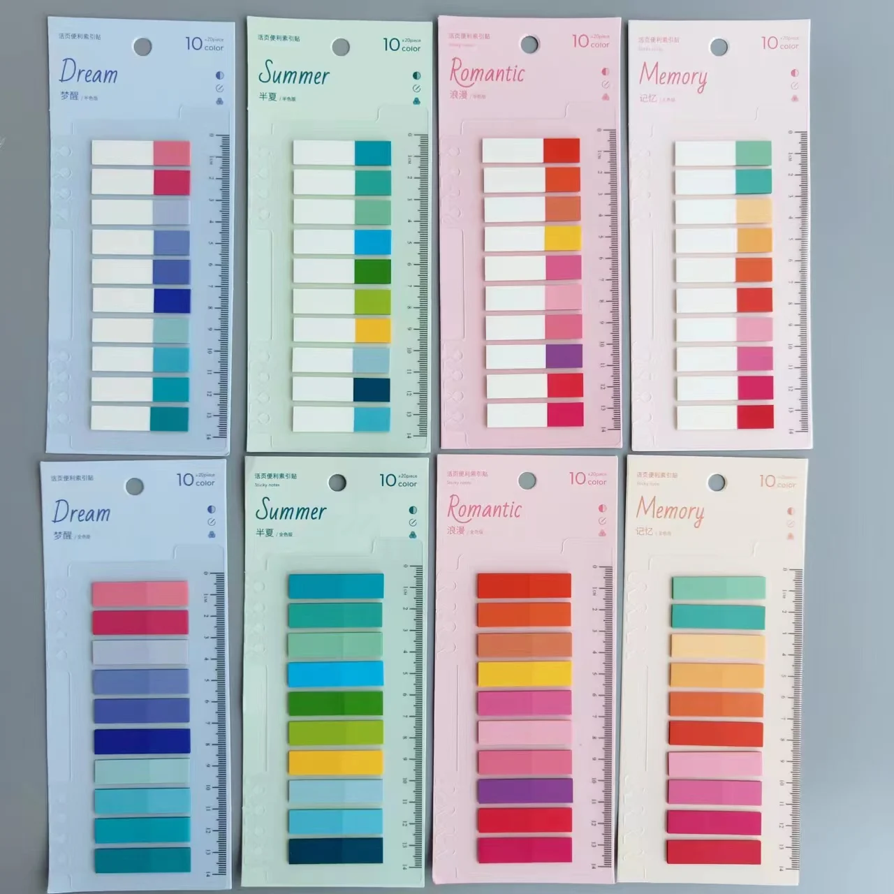 1600 fogli colorati PET impermeabili Sticky Notes colore brillante fogli sciolti indice Memo Pad prendere appunti cancelleria per ufficio per