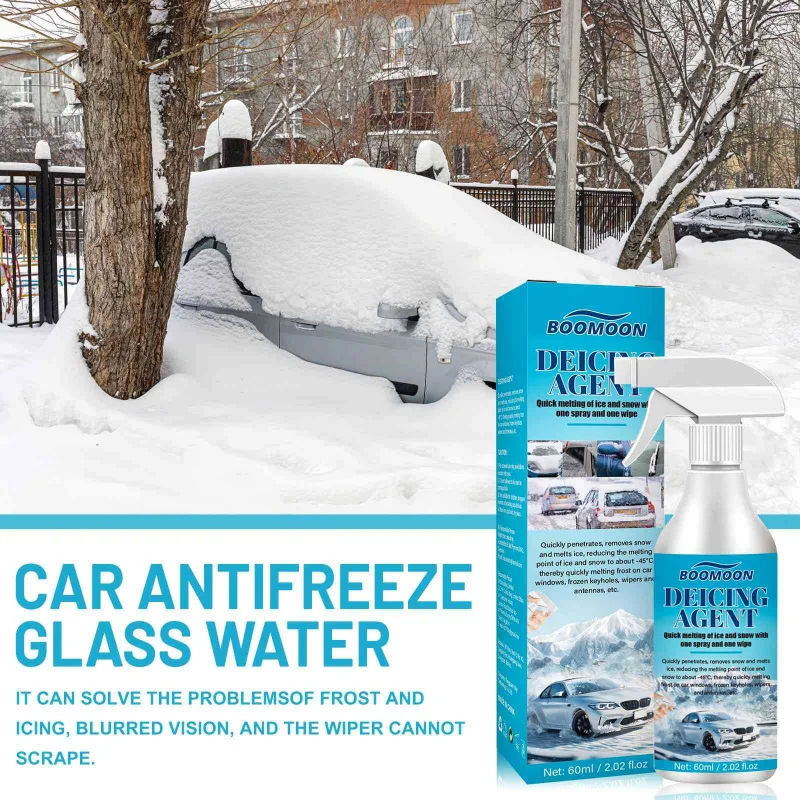 

Winter Car Window Deicer Snow Melting Agent 60ml Fast Acting For Windshield Quick Ice Removal Anti Snow