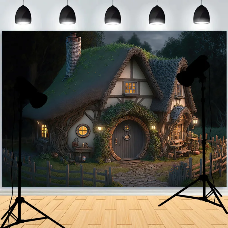 Castle Turret Ivy Cloud Wildflower Firefly Photography Background Enchanted Tree Rainbow Arch Brook Studio Backdrops CT-10