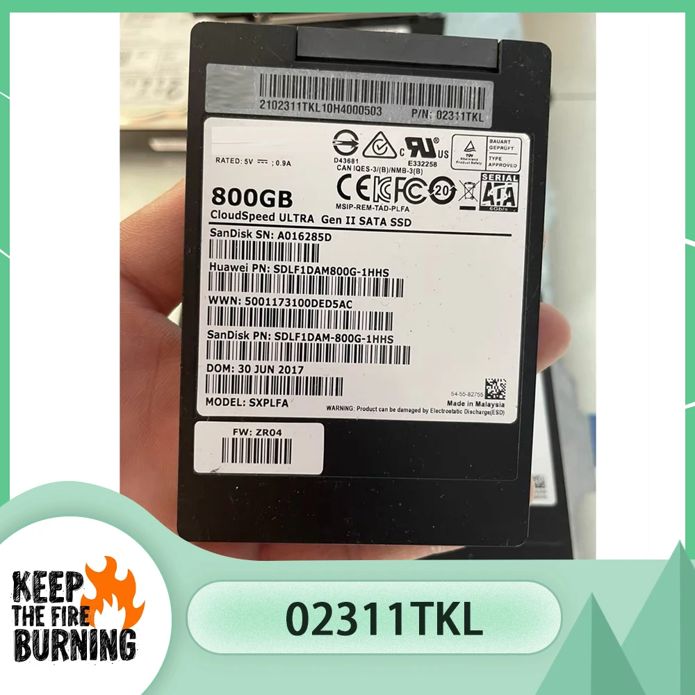 For 02311TKL N800SSDW3SC2 SSD 800GB SATA 6Gb V3 Server Hard Drive