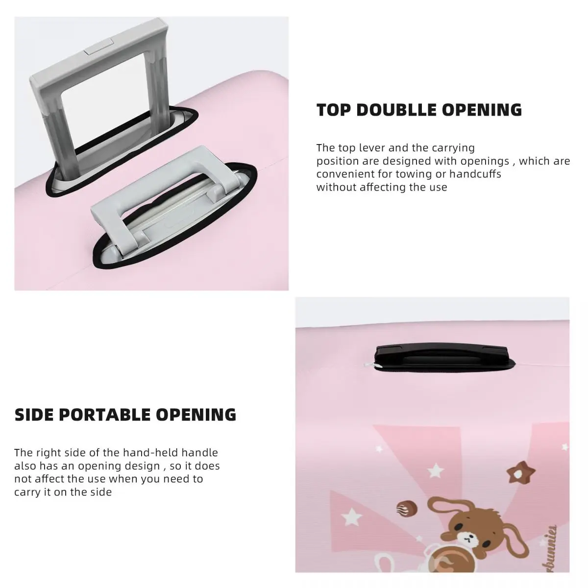 Sugarbunnies Suitcase Cover Protection Elastic Travel Luggage Protector Covers for 18-32 Inch