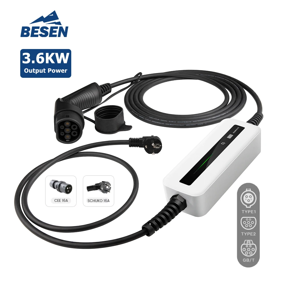 

BESEN EV CHARGING BOX 16A 3.7kW PORTABLE EV CHARGER With Battery For Car Parking