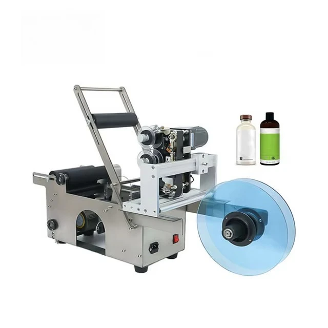 LT50D Desk Top Mini Manual Bottle Labler Coding Price Tagger Sticker Labeling Machine For Small Round Bottles Per