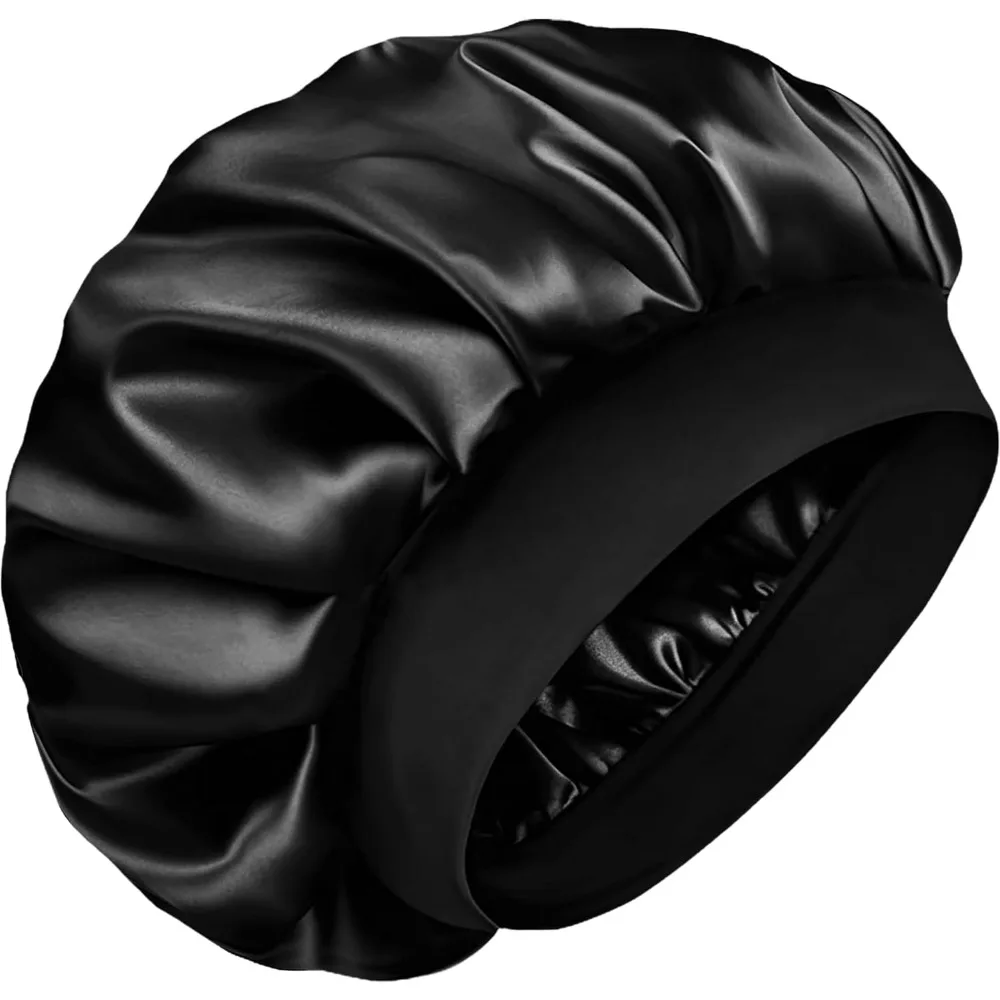 Satin Silk Sleep Cap Double Layer Hair Bonnet Night Cap For Black Women Curly Hair Braids Locs Anti Frizz Hair Care Tools