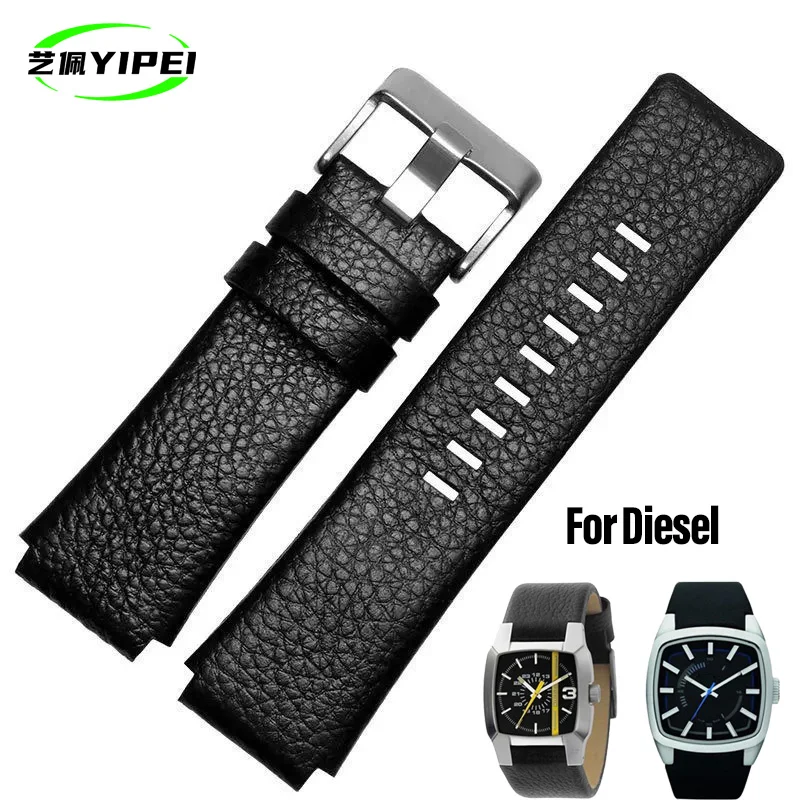 30mm 28mm For Diesel DZ1089 DZ1123 DZ1132 Black New High quality Watch Band Mens strap Substitute Convex mouth strap 30*22mm