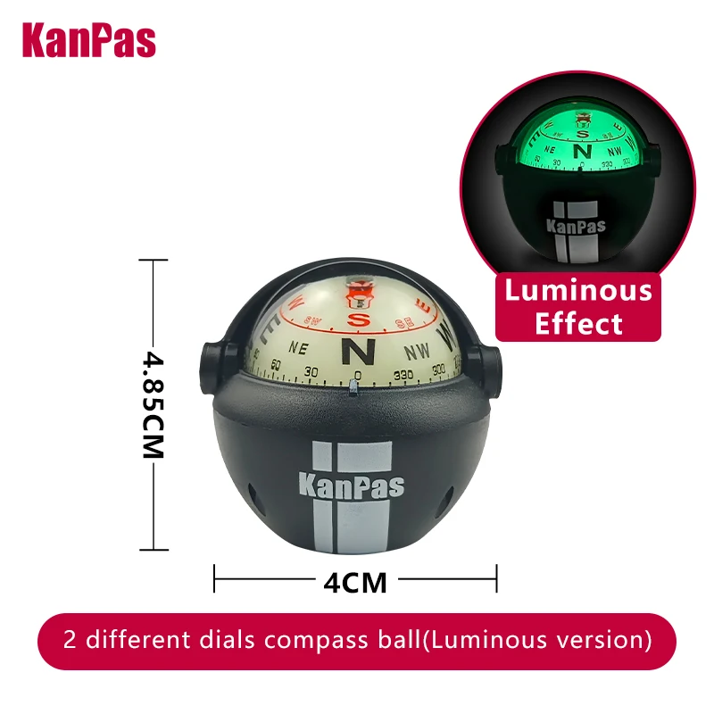 New!!KANPAS Vehicle Compass Ball with  Luminous /Upgraded capsule/compass for car / Dashboard compass ball / Compass boat/V-41-L