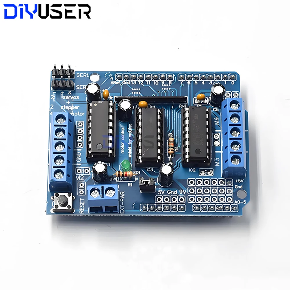 L293D Motor Driver Shield for Arduino UNO Mega 2560, Stepper Motor Driver Controller Board, DC Motor Control Expansion Board