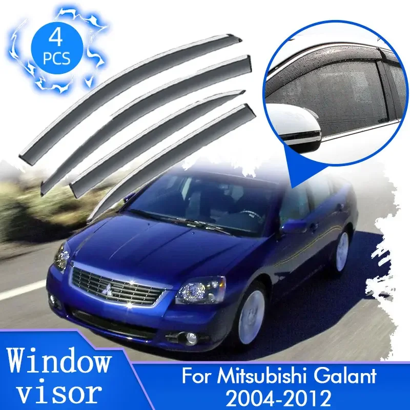 4x Per Mitsubishi Galant 9 380 2004 ~ 2012 Porta Finestra Visiera Solare Pioggia Deflettori Vent Tenda Della Copertura Della Protezione Trim