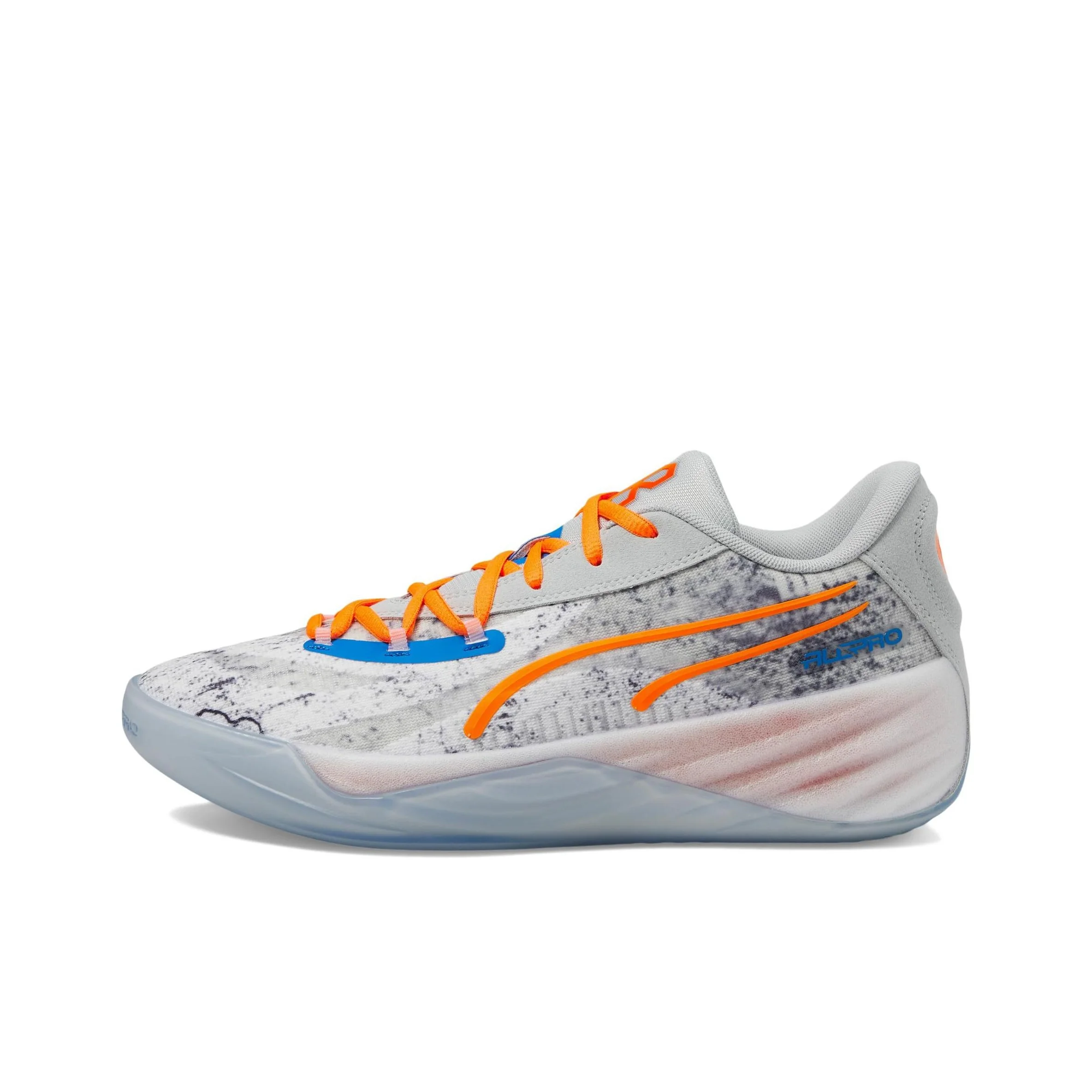 Zapatillas de Baloncesto PUMA All Pro Nitro para Hombre, Bajas, Gris/Naranja 379914-01