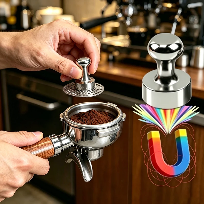 Magnet Handle for Espresso Coffee Puck Screen Stainless Steel Reusable Magnet Coffee Filter Mesh Kit Barista Espresso Accessory