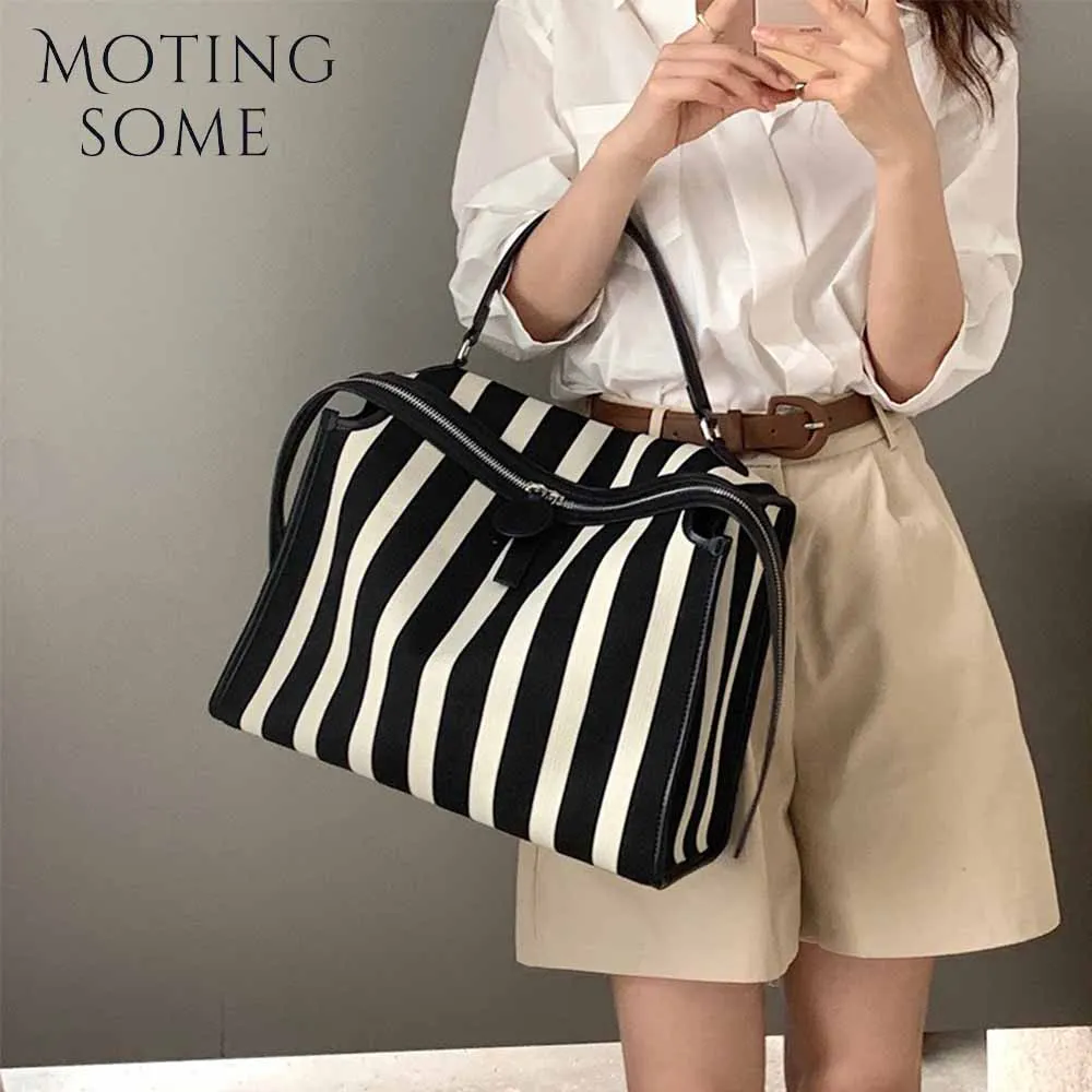 

Motingsome Luxury Boston Bags Cotton Fabric Shoulder Crossbody Handbag and Purses Pillow Pouch Oversize Lady Daily Bag 2024