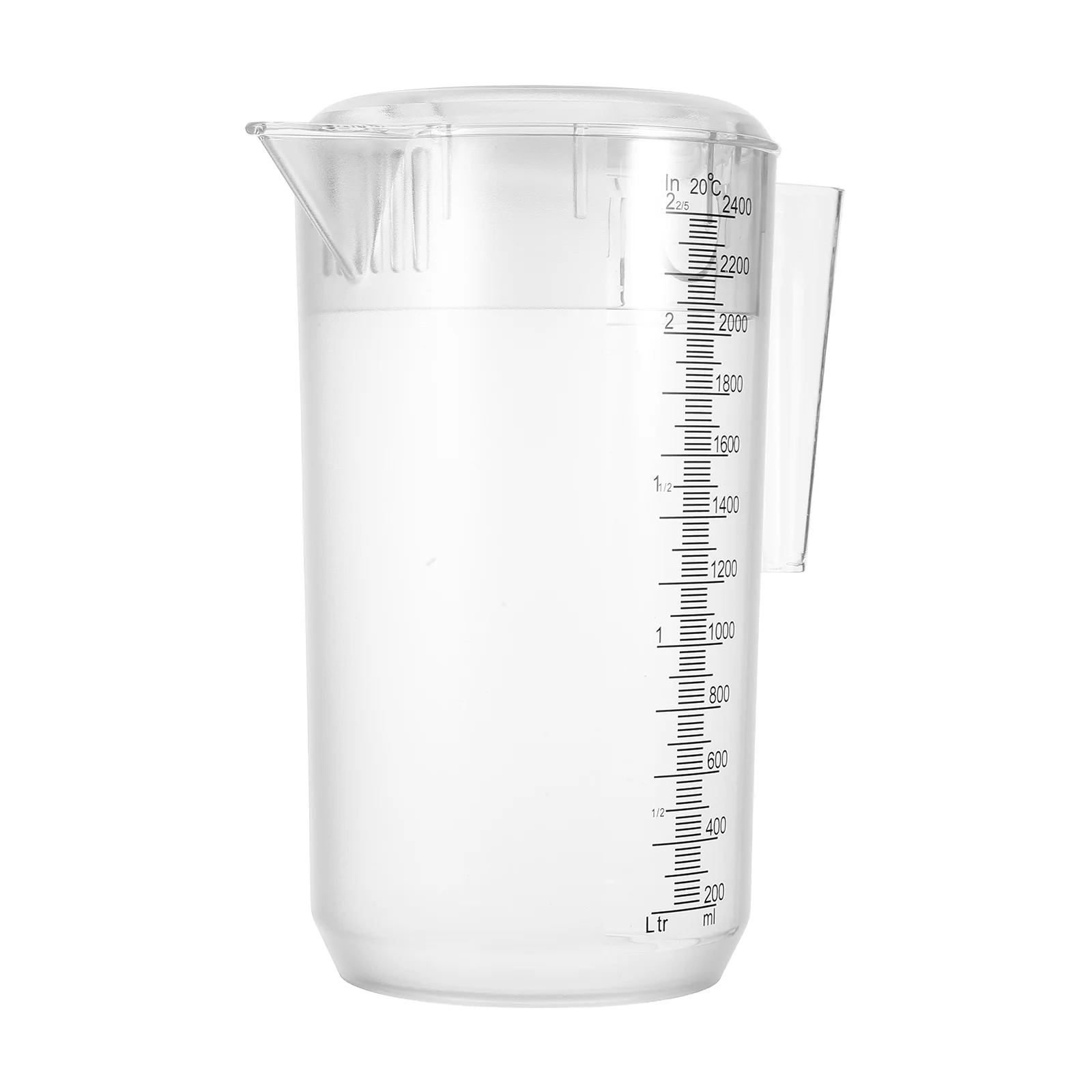 

2400Ml Frosted Design Clear Scale Shatterproof Plastic Water Jug Cold Beverage Dispenser Large Capacity 2.4L Coffee Tea Juice
