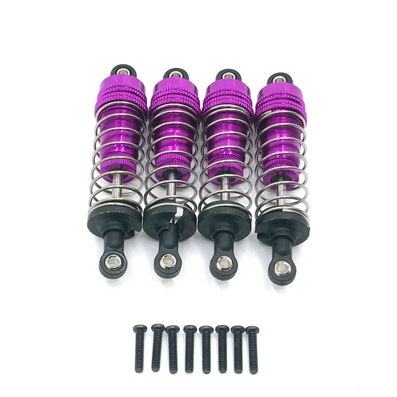 4 stuks/1 set metalen voor- en achter universele schokdemper voor Wltoys 124019 144001   RC auto-upgradeonderdelen