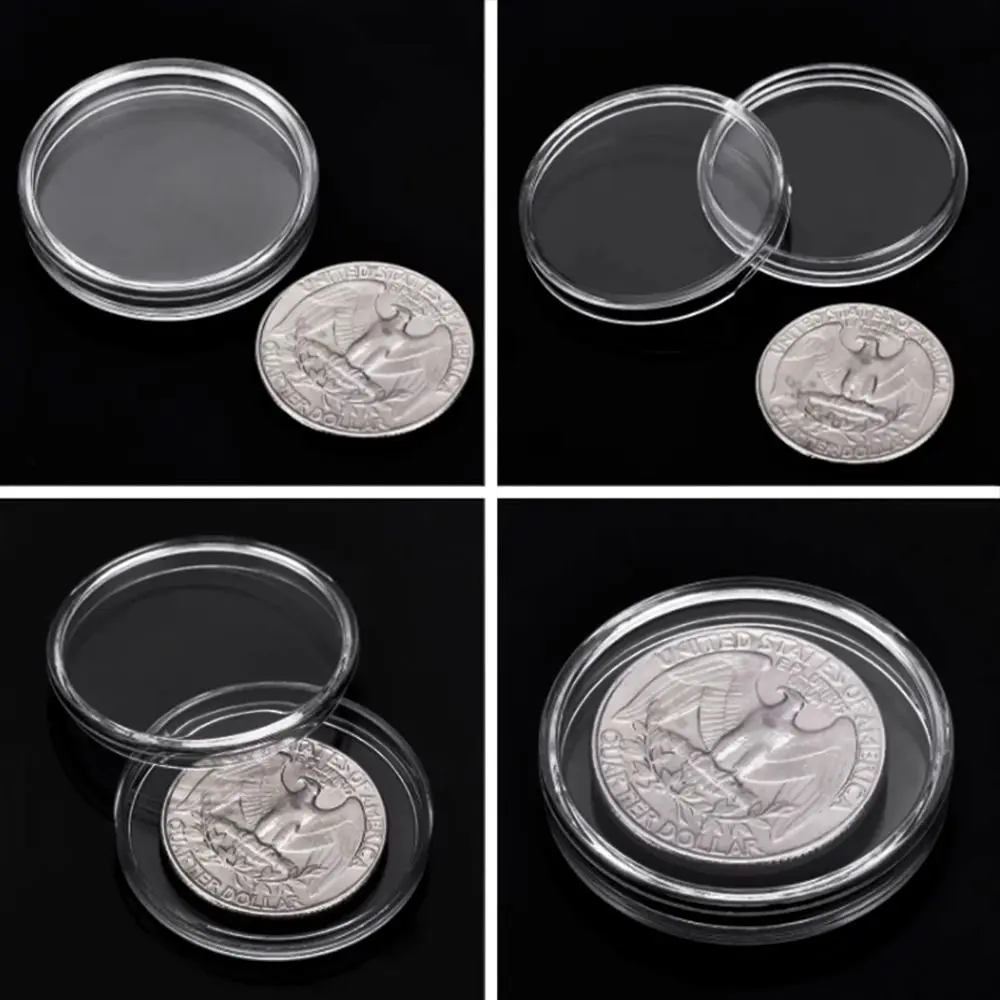Coins Storage Clear Coinning Capsules Plastic Coin Case Protector Coinning Home