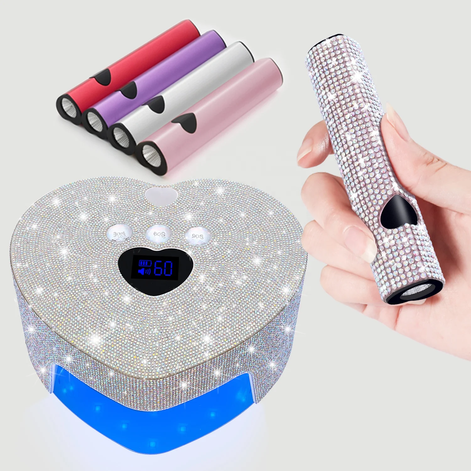 

New Nail Lamp with Mini Handheld Straight Light 2-in-1 Storage High-power 86W Wireless LED Nail Lamp Phototherapy