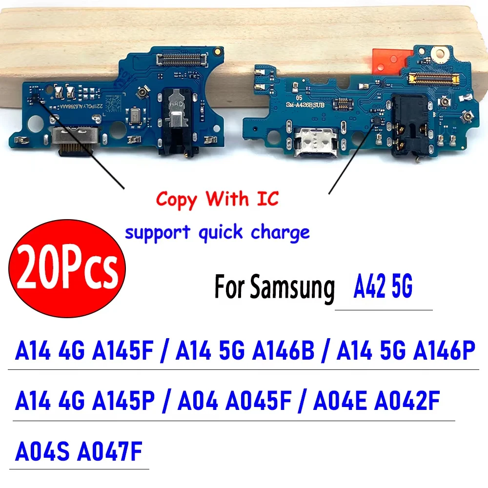 20Pcs，For Samsung A06 A05 A14 4G A145F 5G A146B A146P A05S USB Charging Port Dock Plug Socket Jack Connector Charge Board Flex