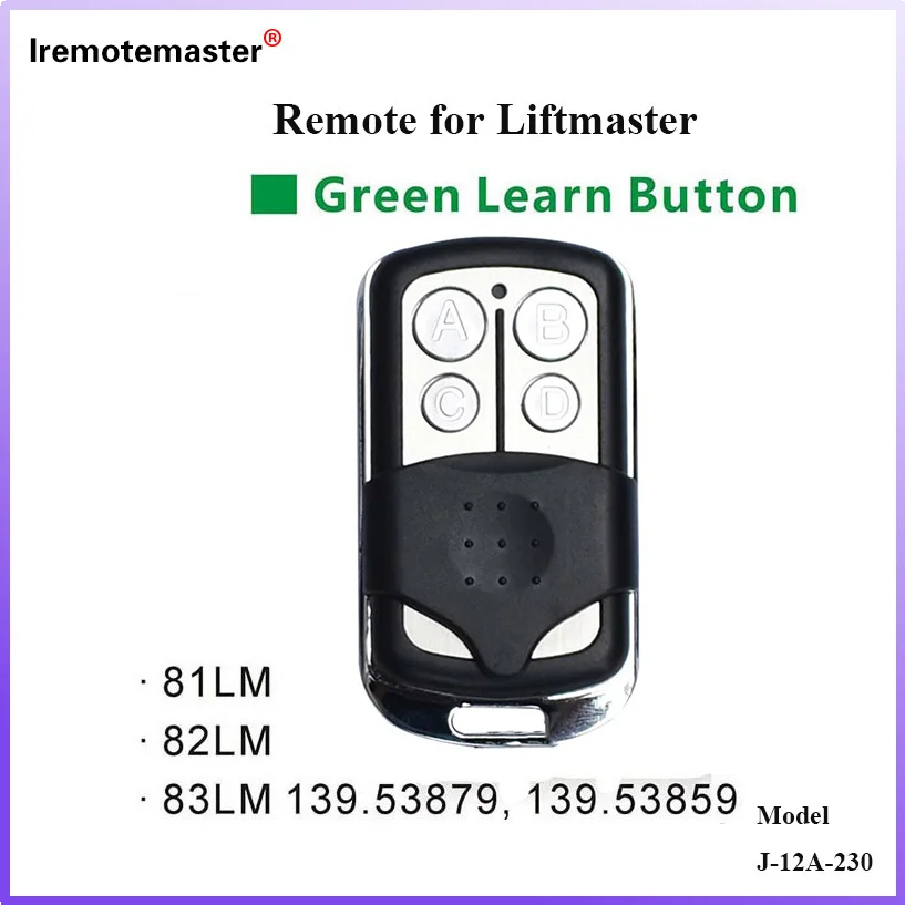 For Liftmaster Green Learn Button 81LM 82LM 83LM 850CB 853CB 856CB 390MHz Remote Control Garage Door Opener Green Learn Button