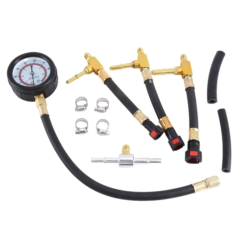 Auto Repair Tester Car Fuel Pressure Gauge Car Gasoline Injection Tester Meter With 6.3 7.89 9.49 Connector Fast Connetion