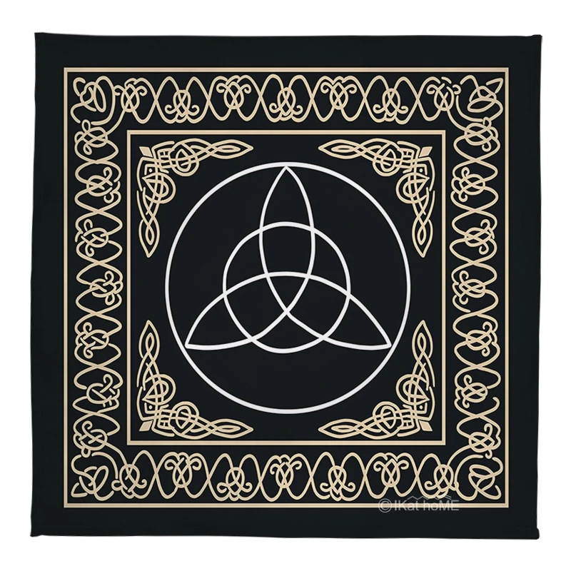 Blauw Geel Altaar Doek Fluwelen Tarot Tafelkleed Keltische Knopen Constellation Kompas Runen Heks Wicca Hekserij Oracle Card Pad