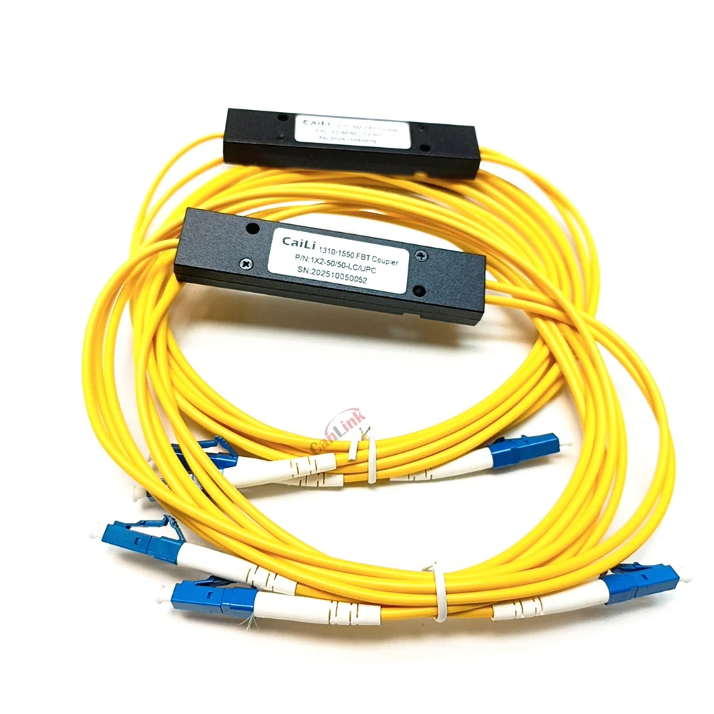 LC UPC 1X2 PLC Divisor de fibra óptica monomodo Acoplador óptico FBT Divisor de fibra óptica 1X2