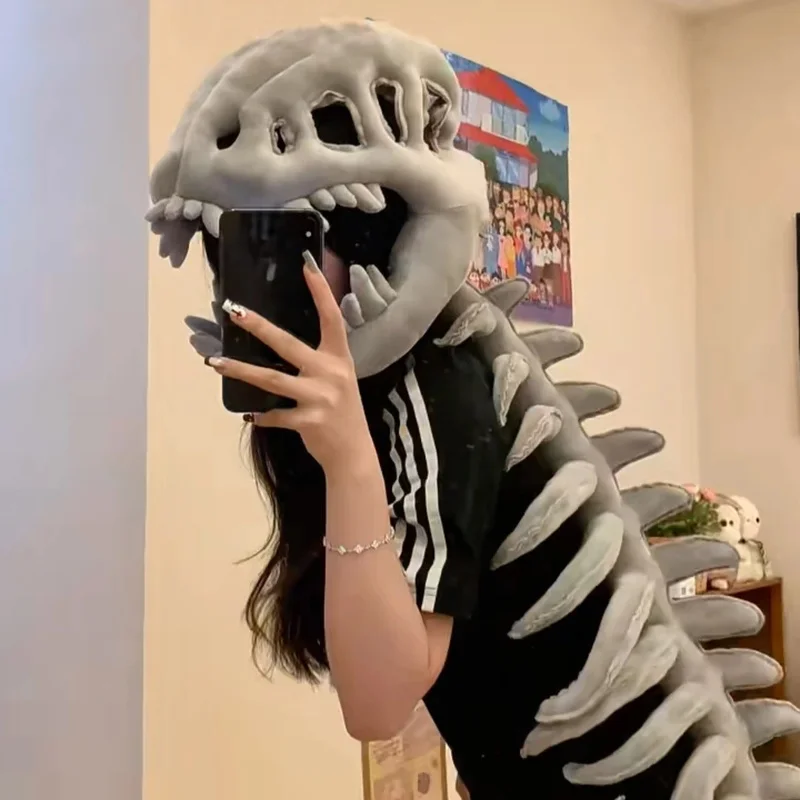 

‌Lu Han Same Style Chinese Dinosaur Skeleton Headset Exoskeleton Doll Hat Halloween Fun Decoration Interesting Surprise Gifts