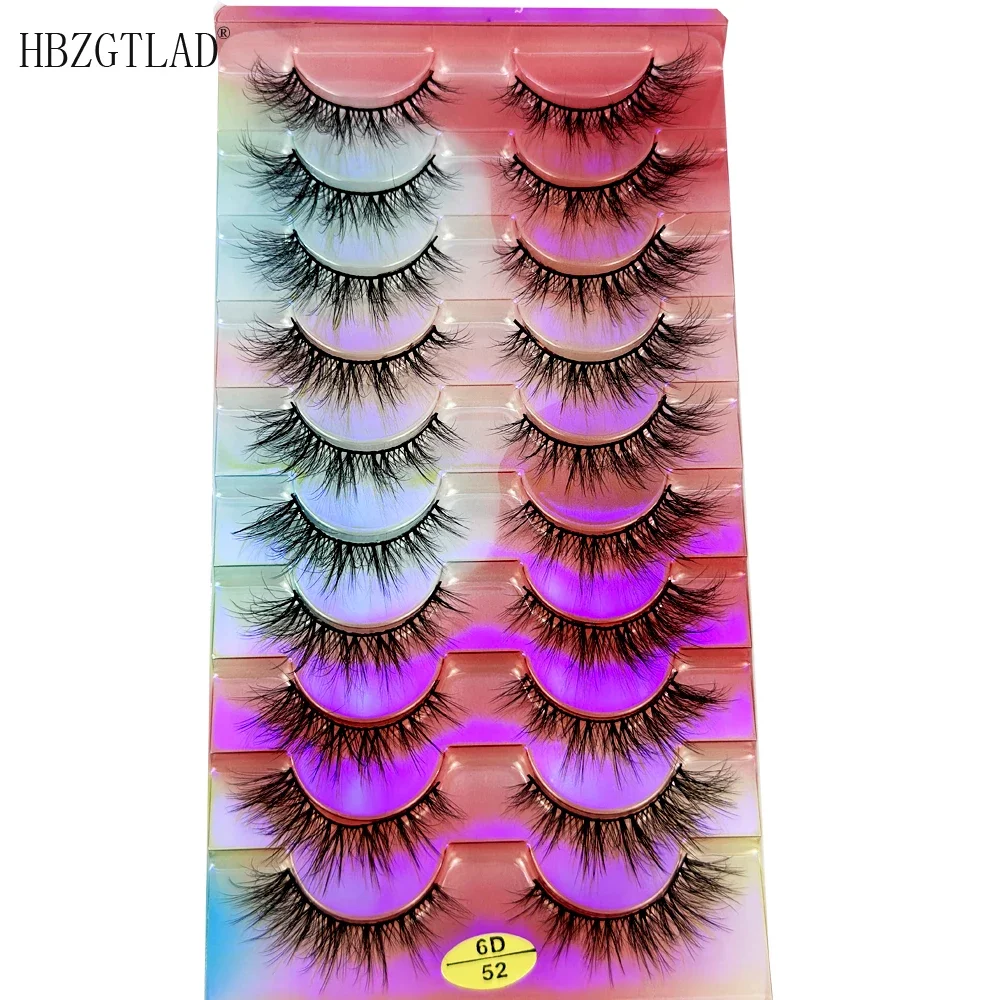 New10 pares de cílios de vison 3d cílios grossos naturais bagunçados preto vison cílios postiços tira completa cilios reutilizáveis maquiagem cílios