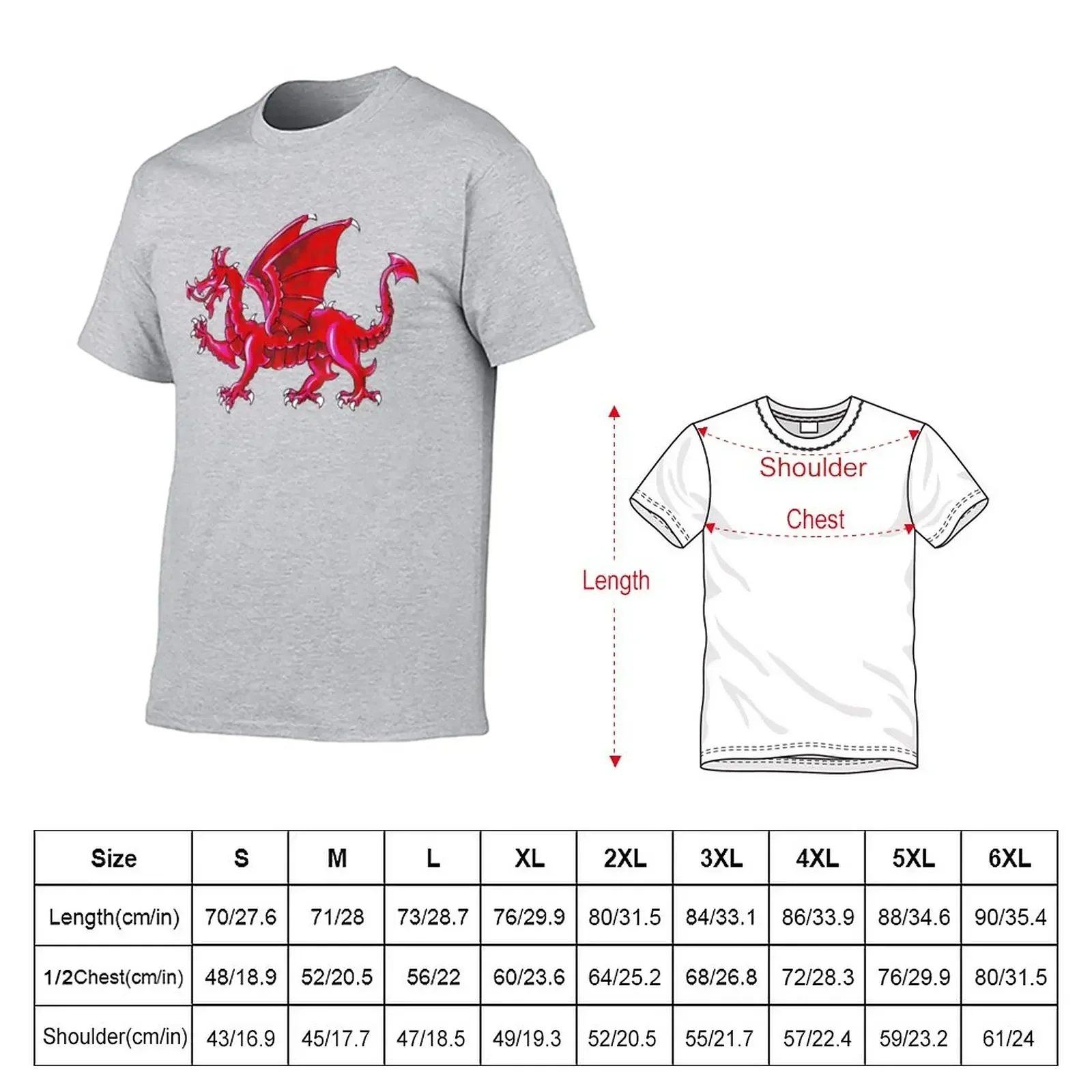 Cymru Dragon T-Shirt animal prinfor boys Blouse anime clothes clothes for men