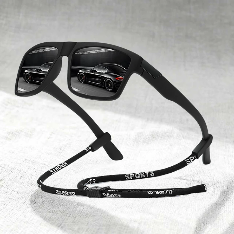 نظارات شمسية رياضية كلاسيكية UV400 مع سلسلة نظارات واقية عالية الجودة للأنشطة الخارجية وصيد الأسماك والسفر والجري والقيادة #4