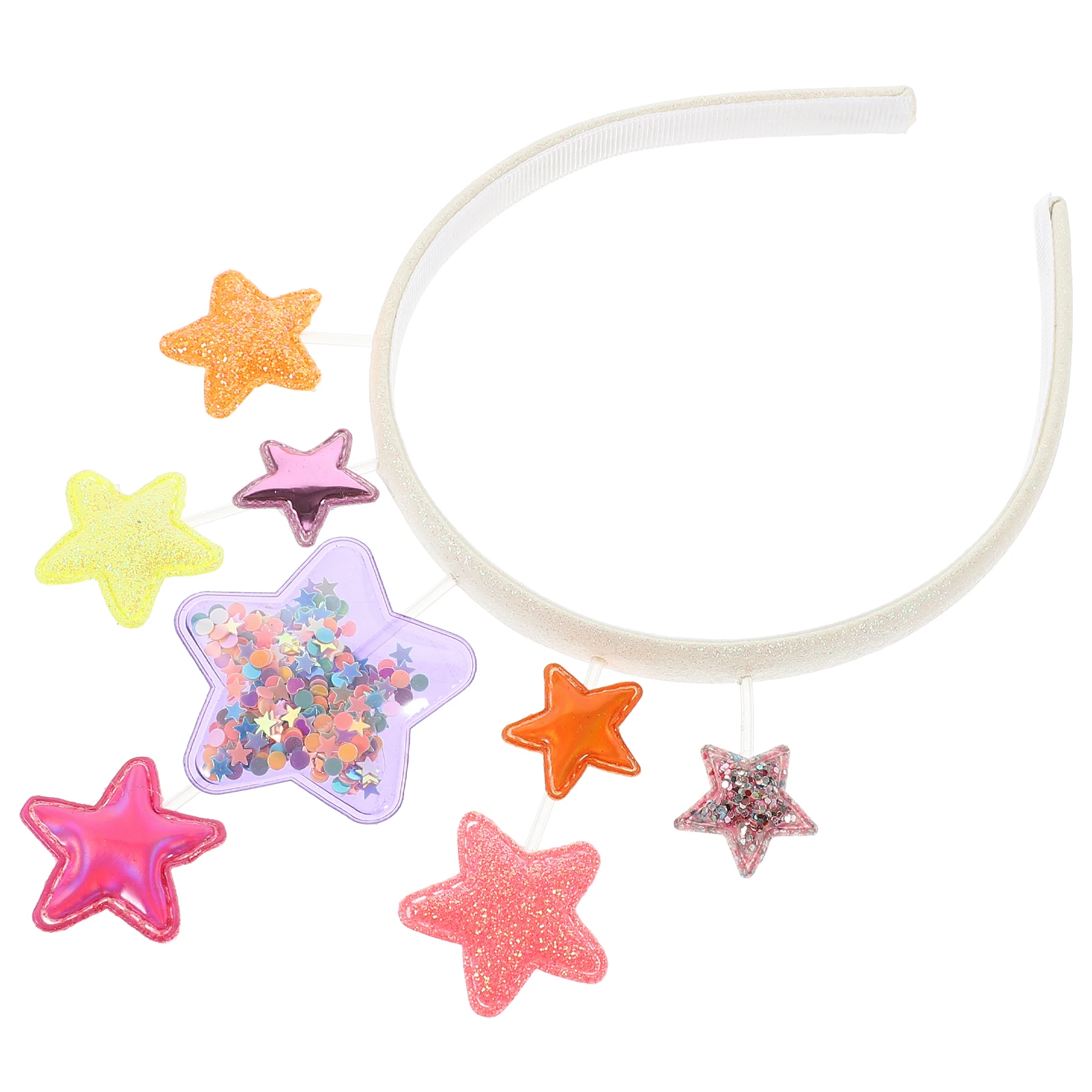 

High pointed Star Headb White Glitter Women Girl Party Accessories Hairb for Birthday Photoshoot Prom