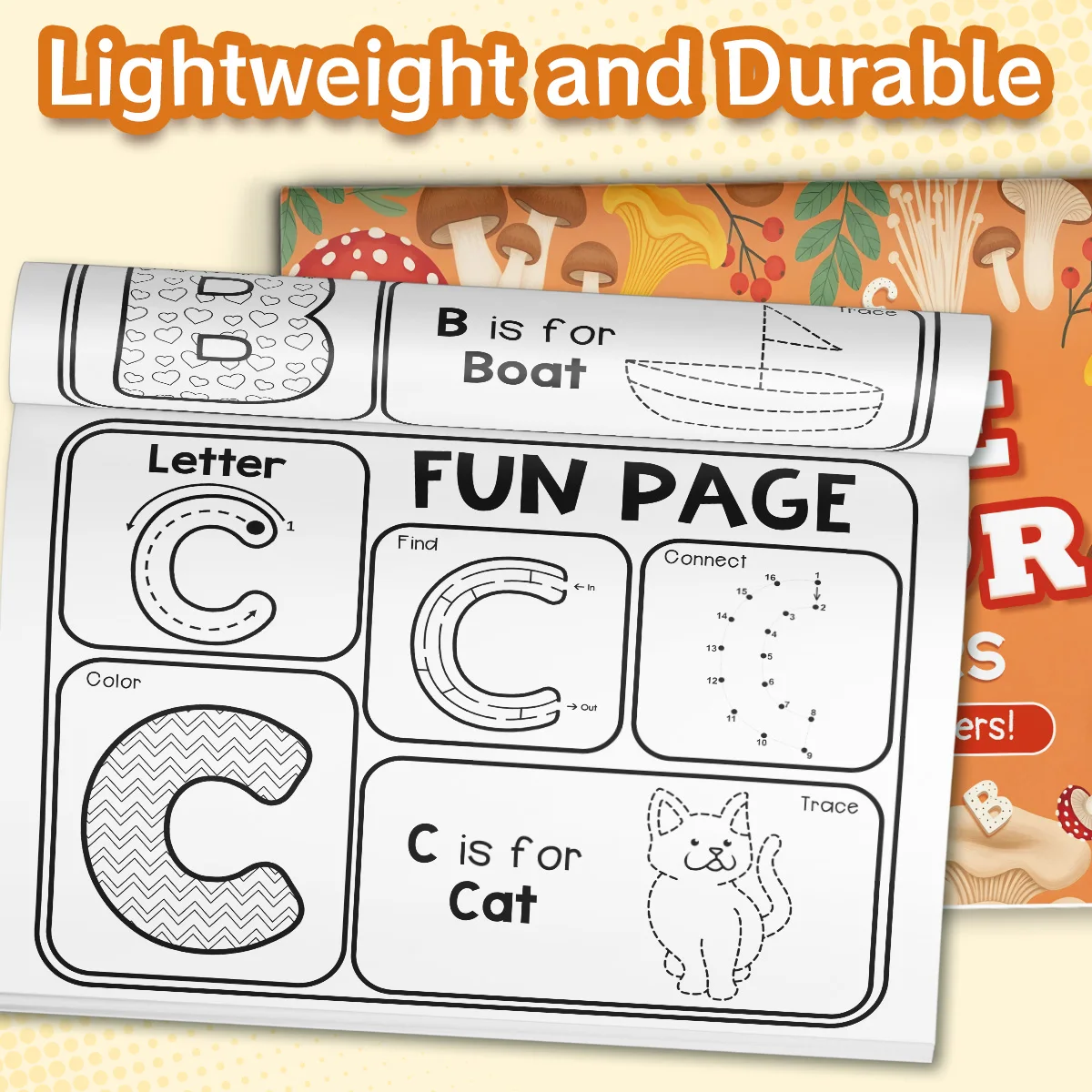 Children's alphabet coloring book, cute cartoon patterns, preschool early education workbook, boost your baby's hands-on skills