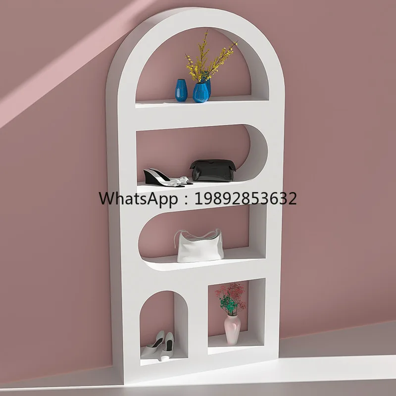 LYY Clothing Store Soft Decoration Wall Display Stand Window  Props Shoe Bag Flowing Water Table High and Low Storage Rack Props