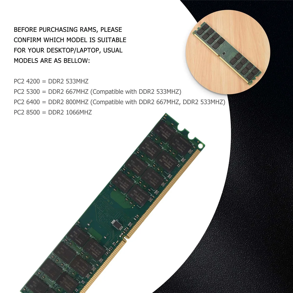 4GB DDR2 Ram Memory 800Mhz 1.8V 240Pin PC2 6400 Support Dual Channel DIMM 240 Pins Only for AMD