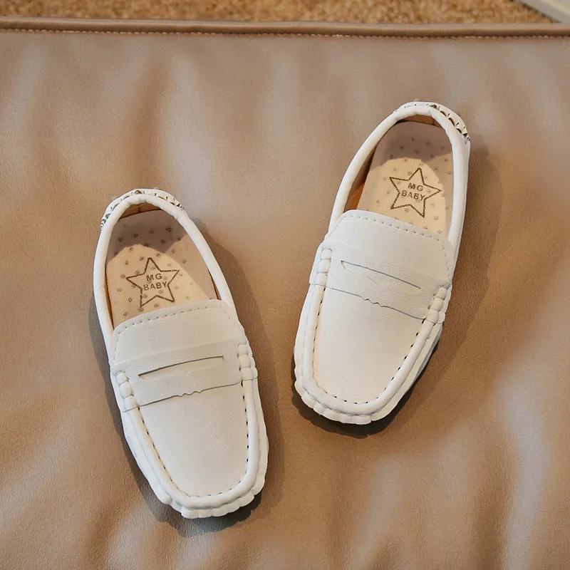 2023 Spring and Autumn Children Moccasin Shoes for Boys Soft Simple Light Casual Britain Style Breatheable Slip-on Baby Flats