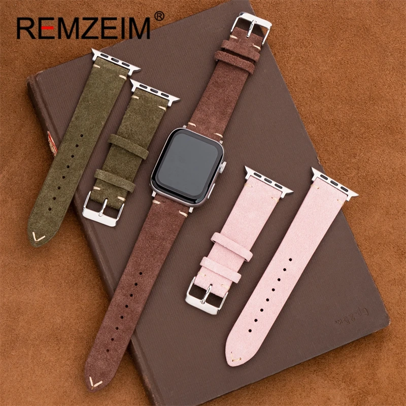 Casual Suede Leather Smartwatch Strap for Apple Watch 38/40/41/42/44/45/46/49mm for Iwatch 10 9 8 7 6