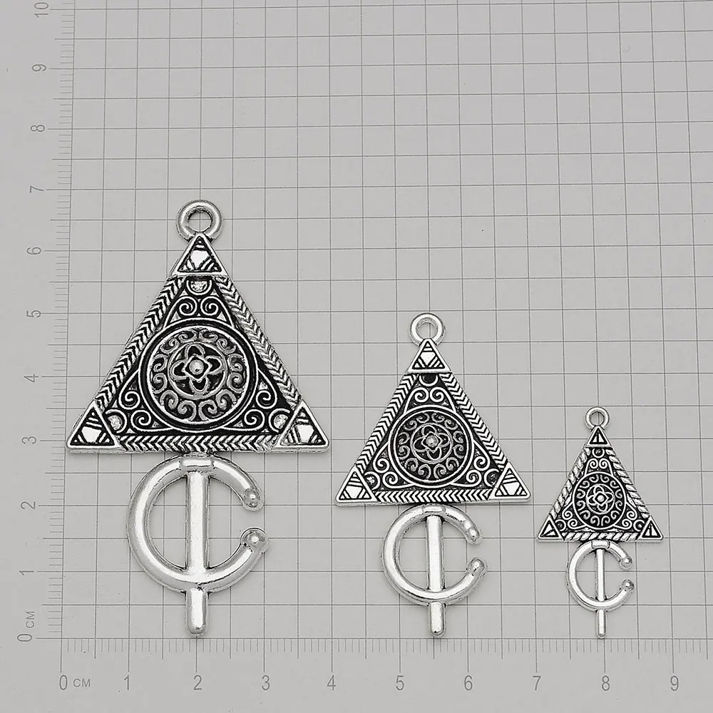 5/10pcs/lot Antique Geometry Triangle Charms Zinc Alloy Metal Tibetan Pendants For Diy  Jewelry Making Supplies Accessories