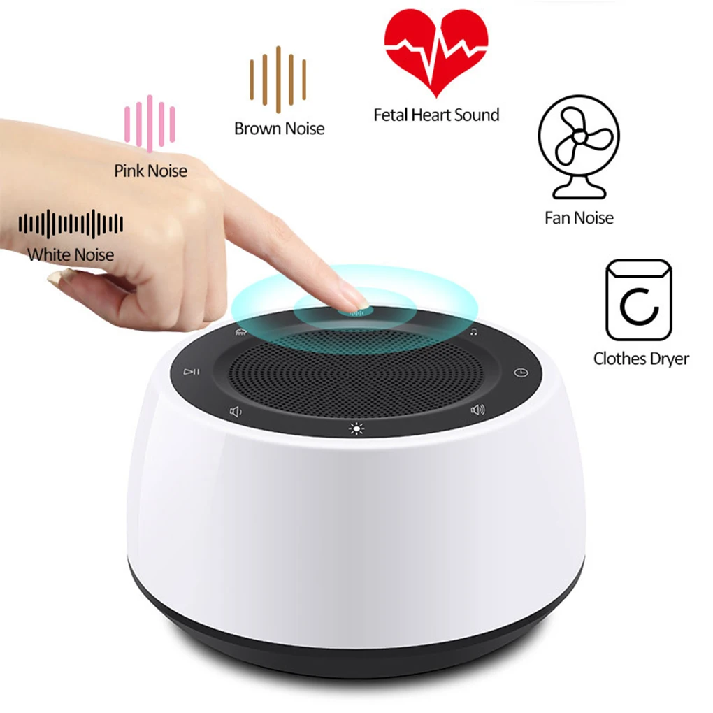 White Noise Machine Bluetooth Speaker RGB Night Light 24 Soothing Sounds for Sleeping Sleep Sound Machine for kid and adult