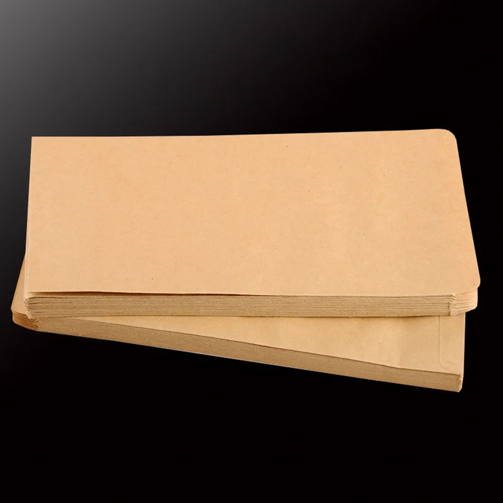 

200Pcs Kraft Envelope 16.5cm Vintage Brown Plain Classic Postcard Storage Envelopes Suitable for Office School Business Events