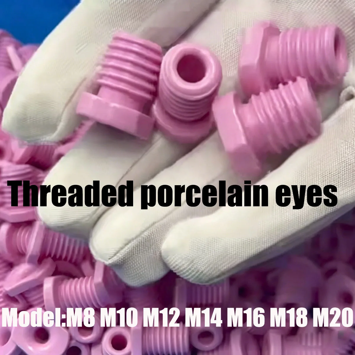 10-50pcs Alumina Threaded Eyelet、Textile Machine Ceramic Guide 、Wear-resistant Porcelain Eye、M8-M20