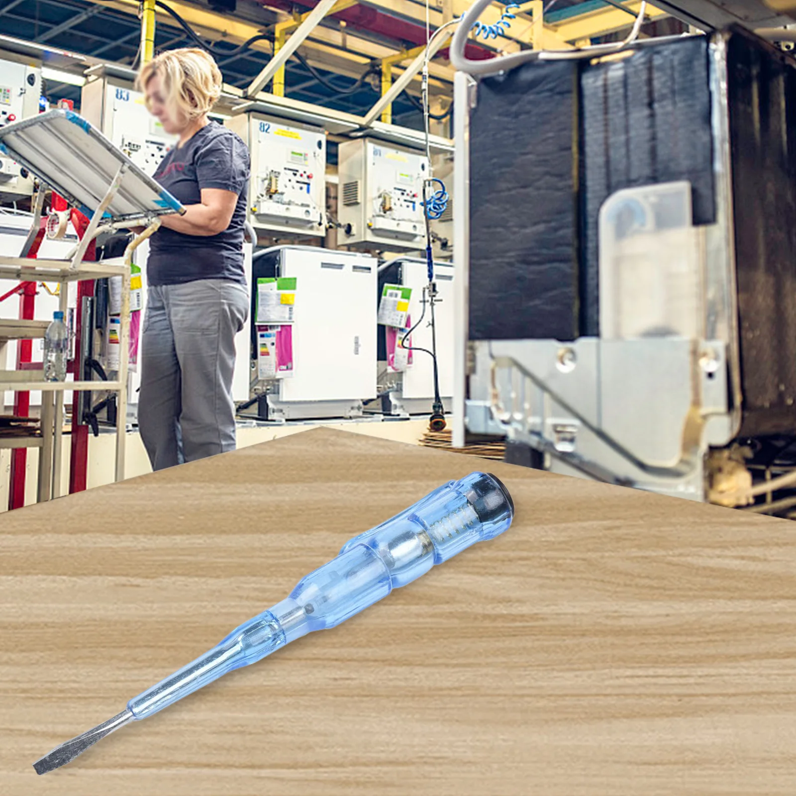 Penna di prova Tester di tensione Cacciavite portatile in plastica 45 # Strumento elettrico per tester elettrico per tester di tensione per auto in acciaio blu per: proprietà