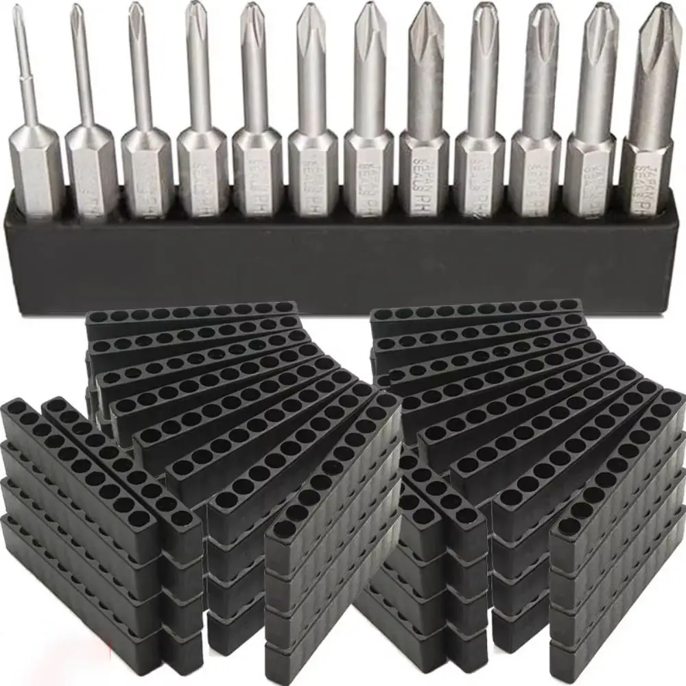 8/10/12 Holes Drill Bit Storage Base DIY 6.35mm Hex Shank Screwdriver Bit Holder Drill Organizer