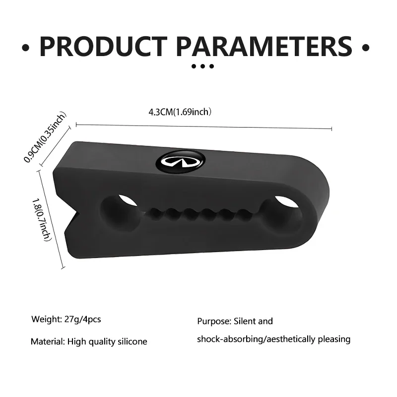 Auto Door Lock Buffer Pad 4 Piece Set Sound Dampening Shockproof Accessories For QX60 QX30 G35 Q30 FX35 QX50 G37 QX70