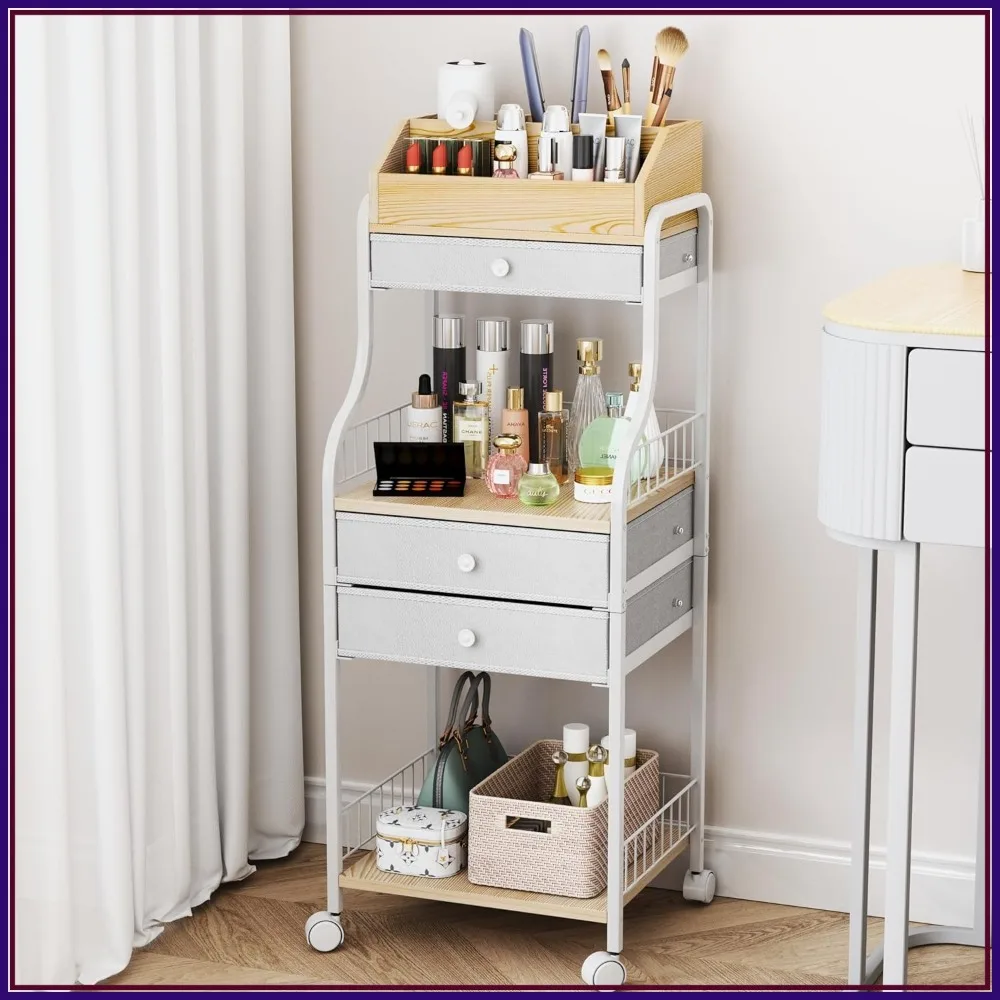 AliExpress – Rolling Makeup Cart Organizer – 3 Drawer Storage for Skincare Cosmetics Nail Polish